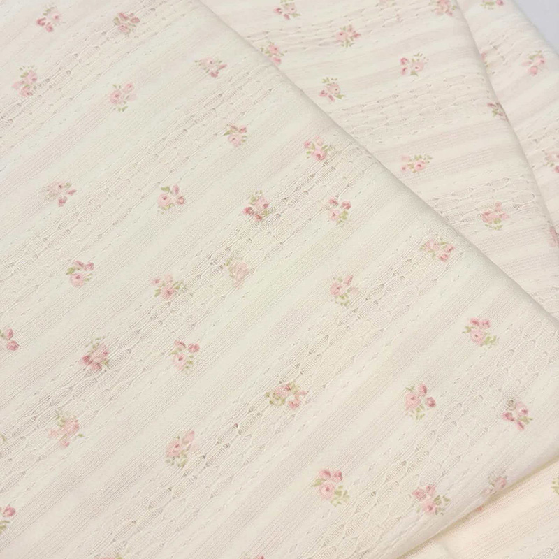 100% Cotton Jacquard, Cutwork, at Crinkled Fabrics